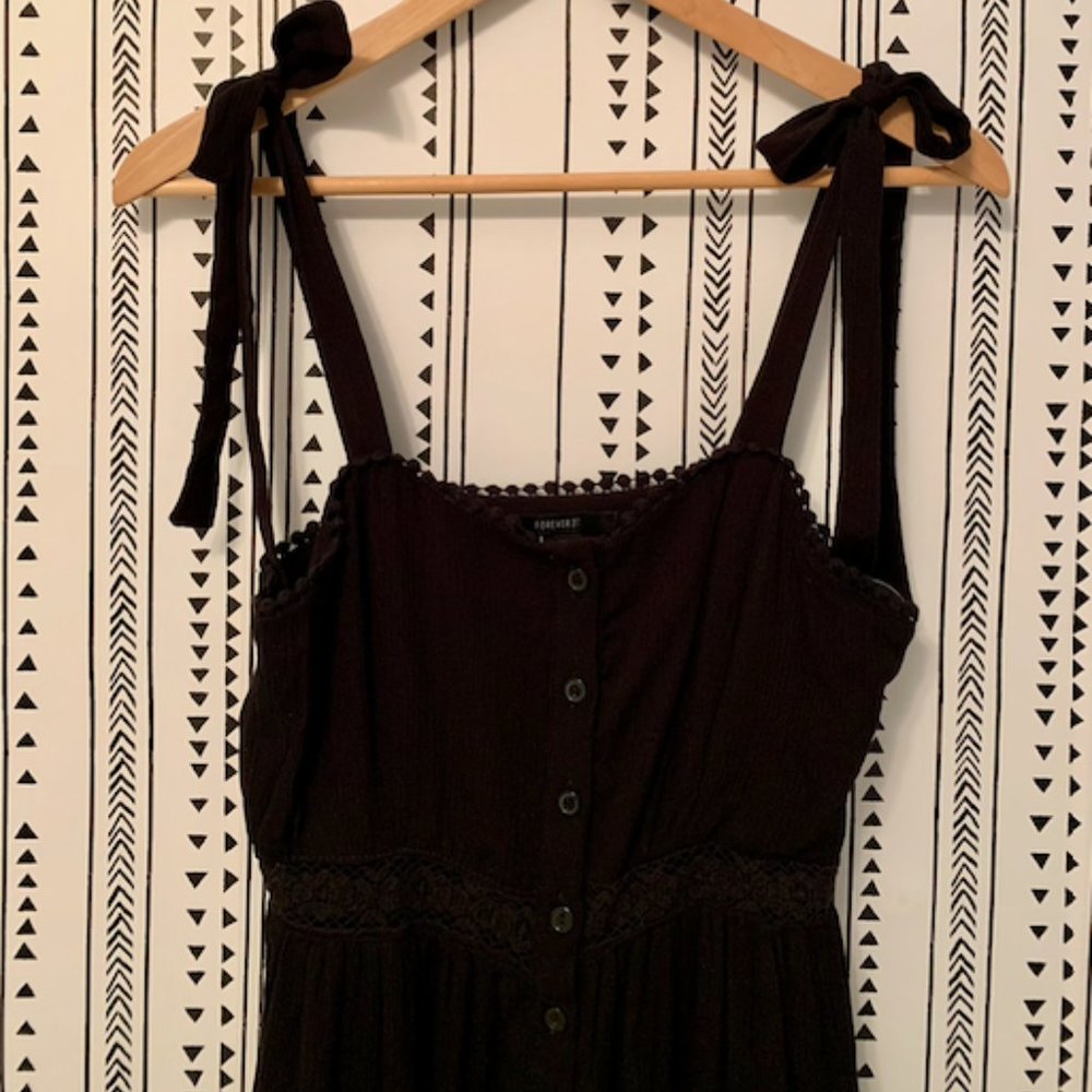NWT Black Maxi Dress with Buttons SM